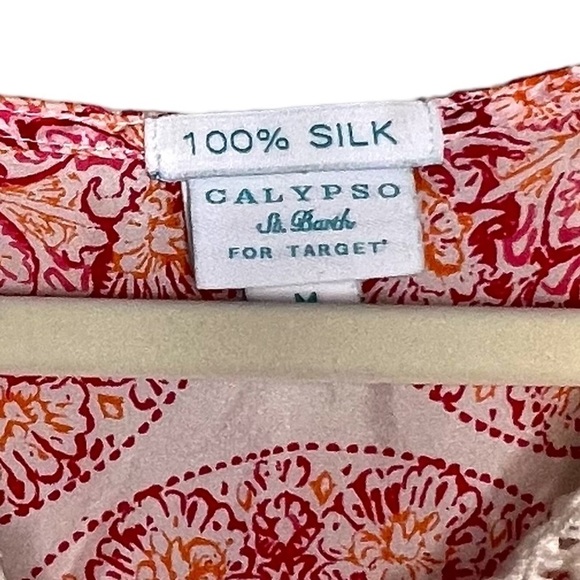 Calypso St Barth for Target 100% Silk Blouse Size Medium - Picture 8 of 8